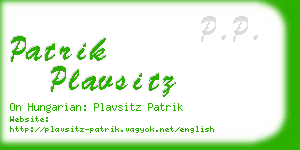 patrik plavsitz business card